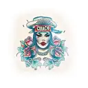 Chicano girl gangster sleeve  tattoo design idea