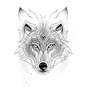 Indian wolf  tattoo design idea