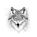 Indian wolf  tattoo design idea