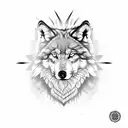 Indian wolf  tattoo design idea