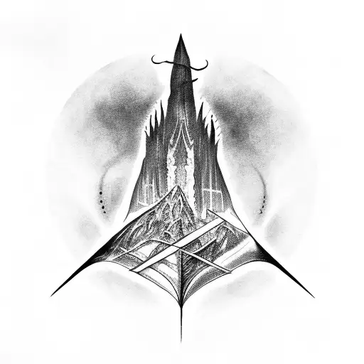 Sauron y la torre de mordor tattoo design idea