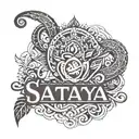 Satya name with Dhanu rasi tattoo design idea
