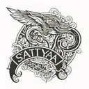 Satya name with Dhanu rasi tattoo design idea