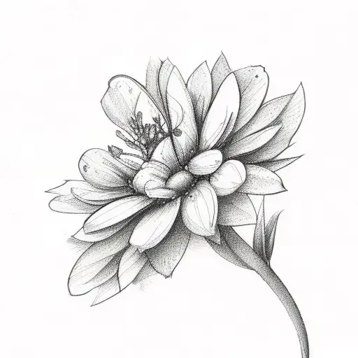 small line bouquet of multiple wild flower   tattoo design idea