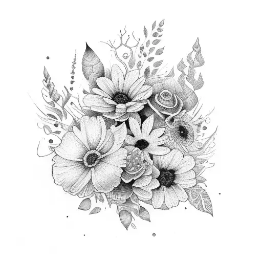 1pc Pvc Waterproof Sunflower & Lily Flower Bouquet Temporary Tattoo  Sticker, Sweatproof, Washable, Suitable For Trendy People In Daily Life |  SHEIN USA