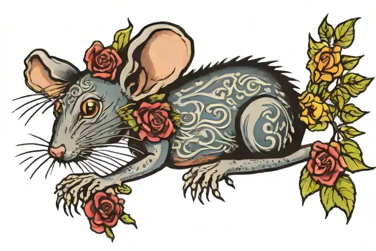 rat king tramp stamp tattoo design idea