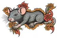 rat king tramp stamp tattoo design idea