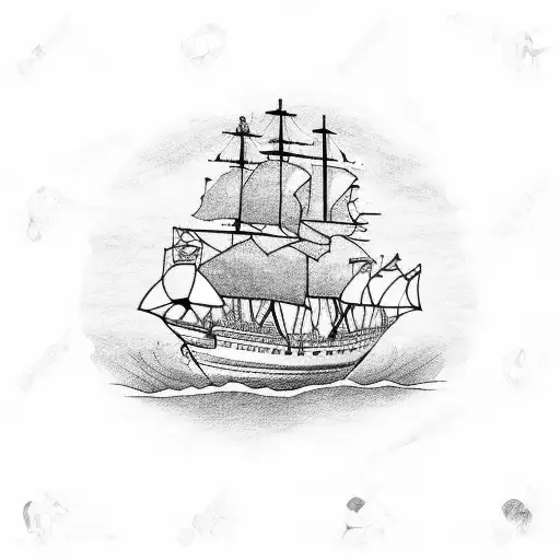 Pirat ship, taxfree tattoo design idea