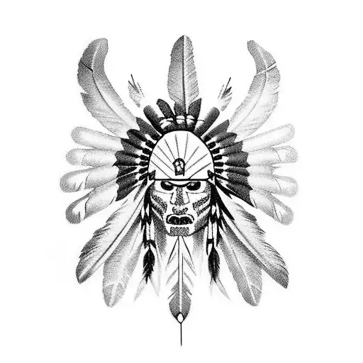 Native American ghost dance sky tattoo design idea