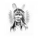 Native American ghost dance sky tattoo design idea