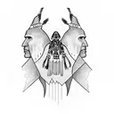 Native American ghost dance sky tattoo design idea