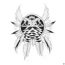 Native American ghost dance sky tattoo design idea