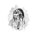 Native American ghost dance sky tattoo design idea