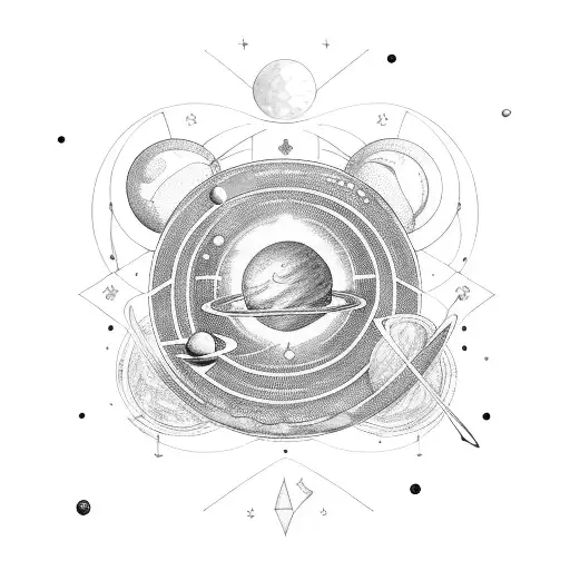 solar system tattoo design idea