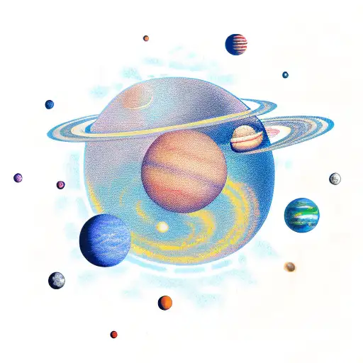 solar system tattoo design idea