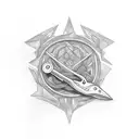 sickle and hammer tattoo design idea