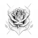 A sketch-style design featuring hood elements like roses and a hustler quote tattoo design idea
