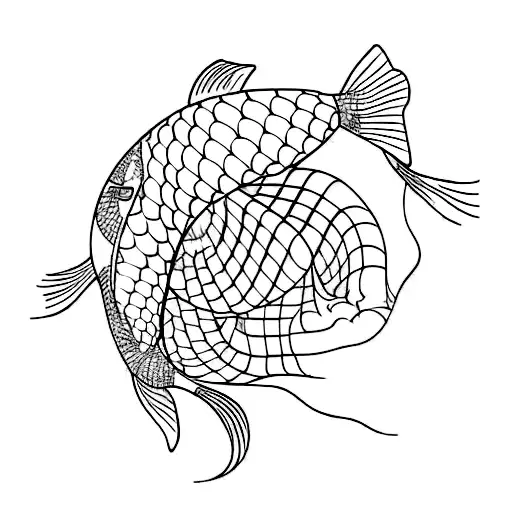 Koi Fish spinal tattoo design idea