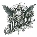 1999 written vertically tattoo design idea