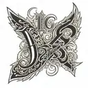 1999 written vertically tattoo design idea