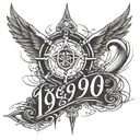 1999 written vertically tattoo design idea