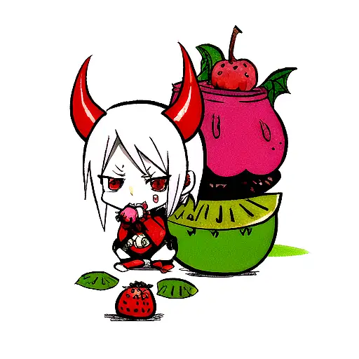 devilfruit with bite taken tattoo design idea