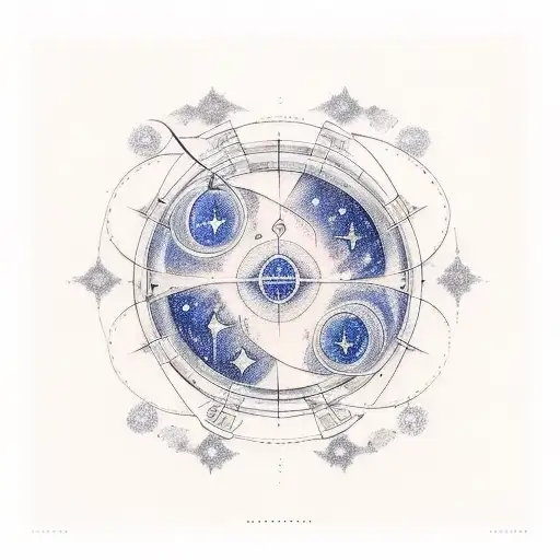 A celestial symphony: A tattoo that combines elements of music and astronomy, featuring a constellation shaped like a musical note. tattoo design idea