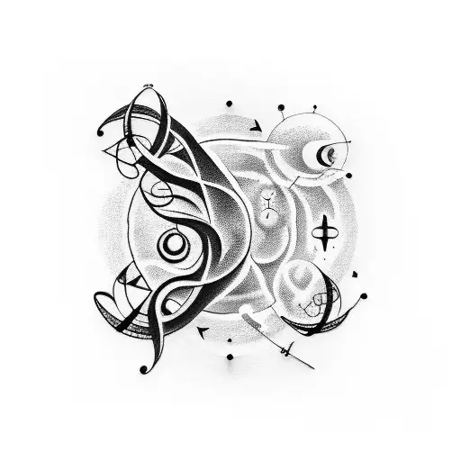 A celestial symphony: A tattoo that combines elements of music and astronomy, featuring a constellation shaped like a musical note. tattoo design idea