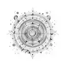 A celestial symphony: A tattoo that combines elements of music and astronomy, featuring a constellation shaped like a musical note. tattoo design idea