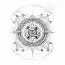 A celestial symphony: A tattoo that combines elements of music and astronomy, featuring a constellation shaped like a musical note. tattoo design idea