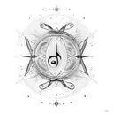 A celestial symphony: A tattoo that combines elements of music and astronomy, featuring a constellation shaped like a musical note. tattoo design idea