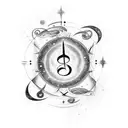 A celestial symphony: A tattoo that combines elements of music and astronomy, featuring a constellation shaped like a musical note. tattoo design idea