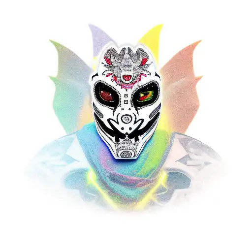 dragon with luchador mask tattoo design idea