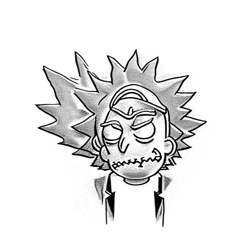 rick and morty running from domo tattoo design idea