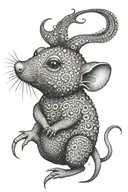 zodicac rat cute tattoo design idea