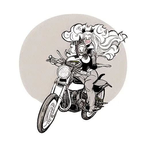 manga de joker y harley queen con explociones y batman en moto  tattoo design idea