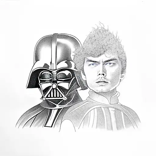 darth vader vs anakin tattoo design idea