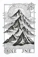 mountains with roman numeral june 5th 2024 avec écris tattoo design idea