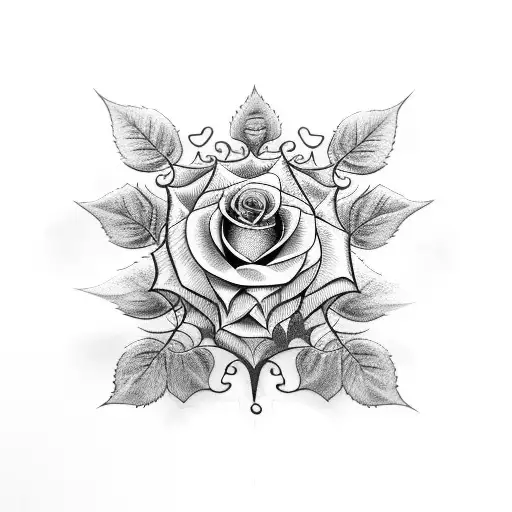 rose vines tattoo design idea