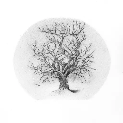 tree with branches and  money failing from the branches  tattoo design idea