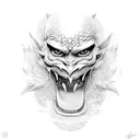half human face half tengu tattoo design idea