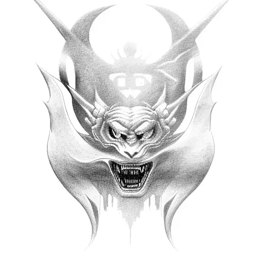 dodge Challenger demon and an boy in New York after hard way  tattoo design idea