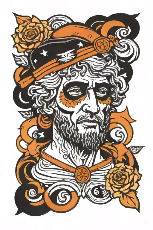 Stoic philosophy concept tattoo design idea