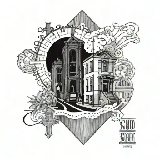 san diego inspired arm sleeve with cross streets: Madison and 2nd street in it tattoo design idea