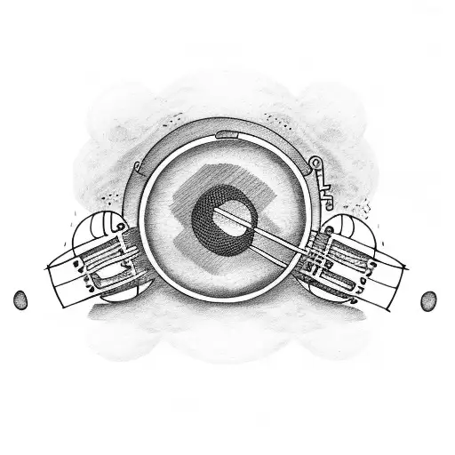 Music bar with staff tattoo design idea