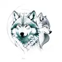 half wolf and half demon tattoo design idea