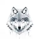 half wolf and half demon tattoo design idea