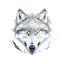 half wolf skull and half demon skull tattoo design idea