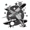 china burma india ww2 aircraft stars tattoo design idea