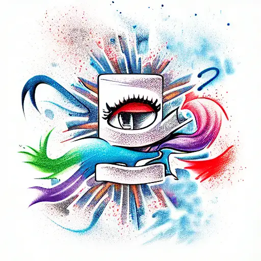 diffent emotions in 1 tattoo design idea